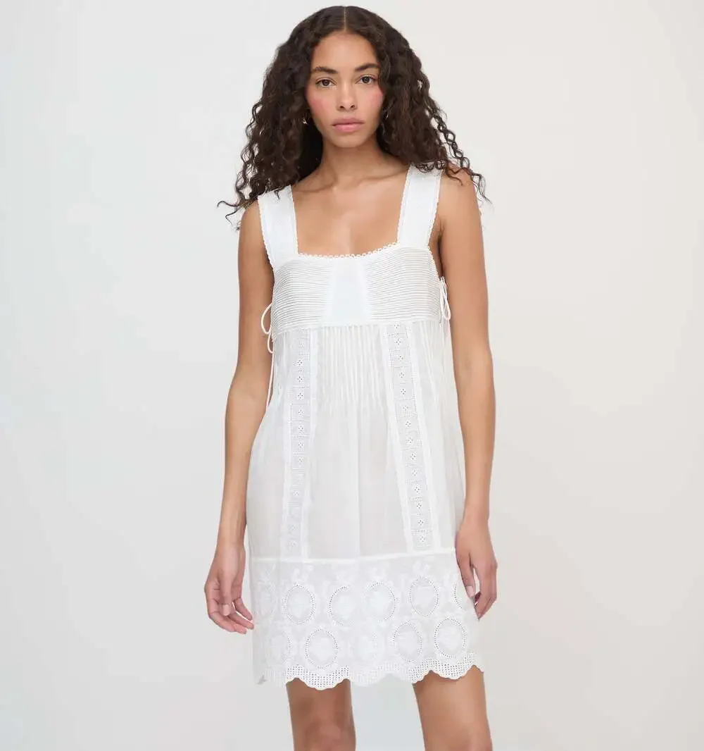 Hill House Home The Lux Mini Nightgown - White Washed Voile Size XXLWhite Washed